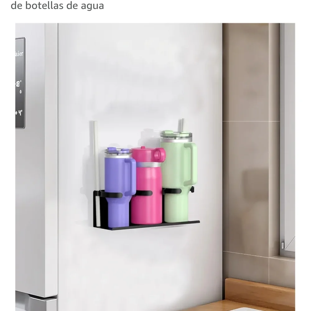 Wall-Mounted Water Bottle Holder - Black